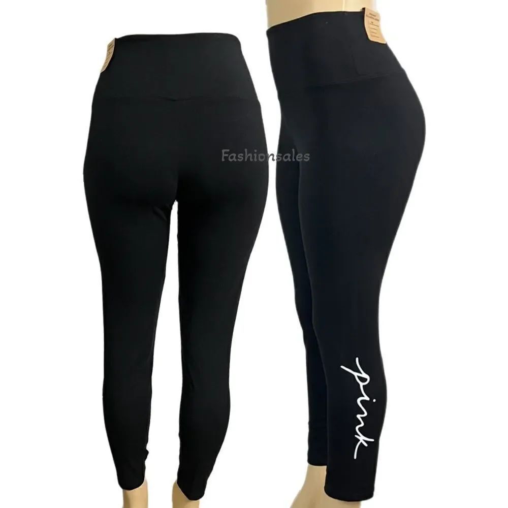 Victoria’s Secret Pink Active high Waist Full Length Logo leggings Black XLarge